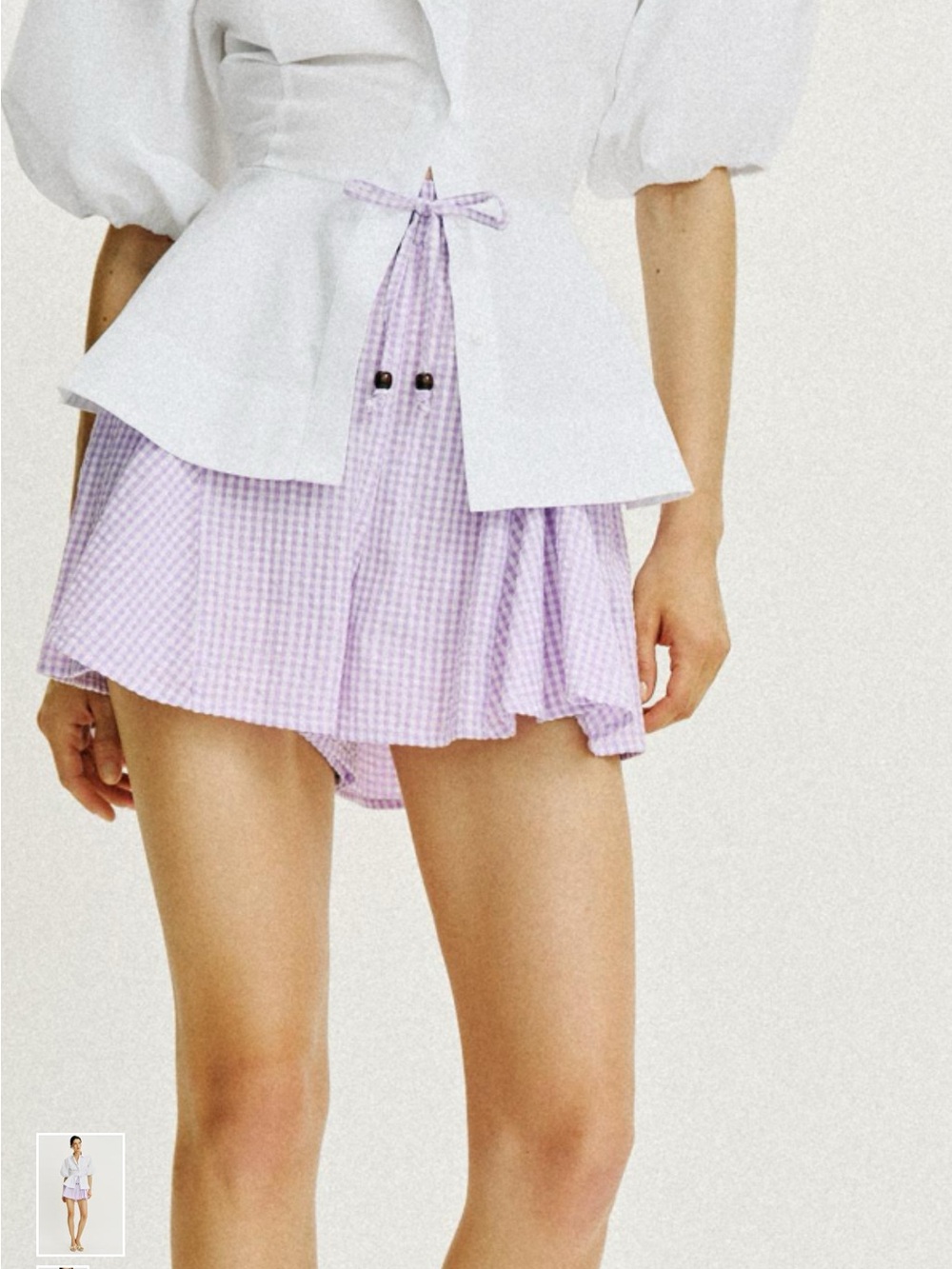 Zara Lilac Gingham Circle Skirt